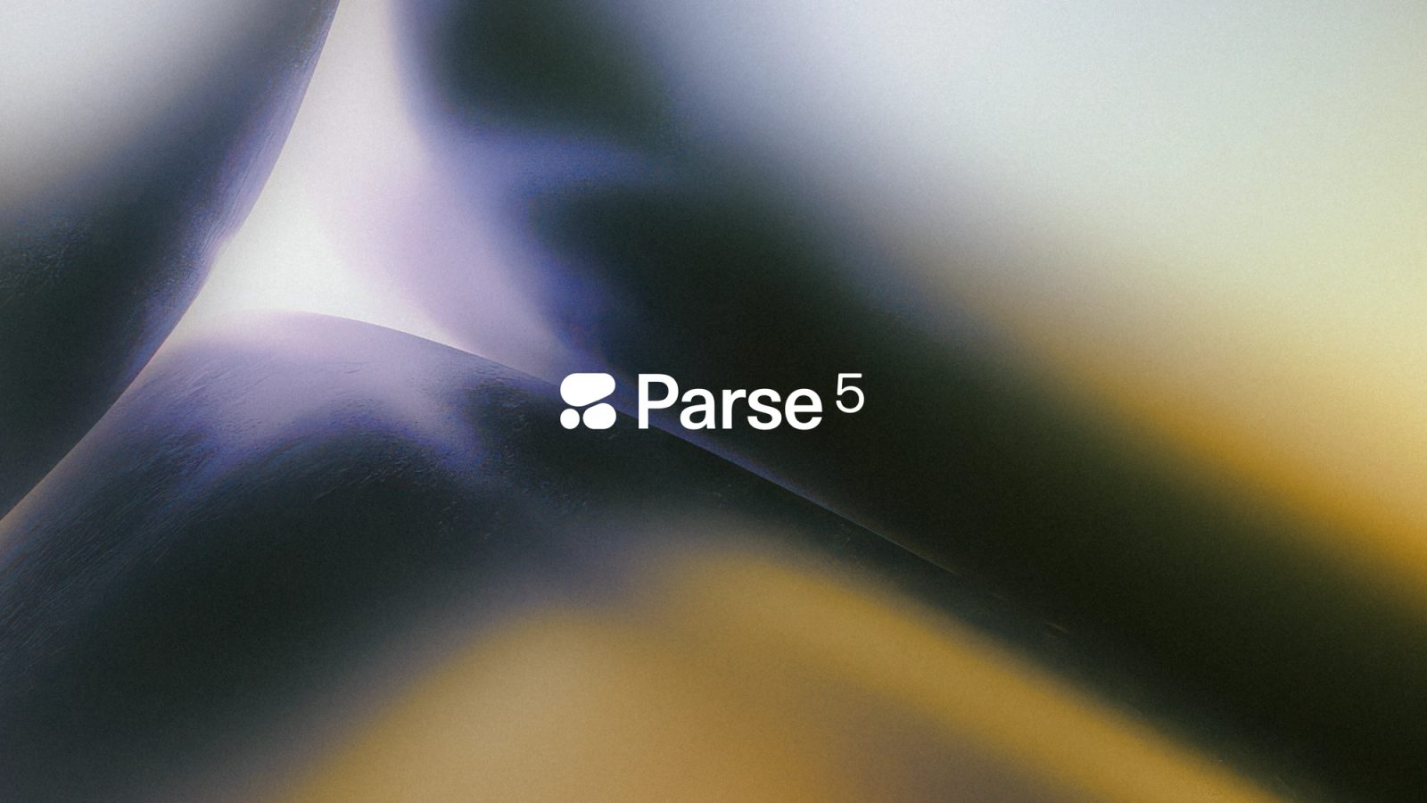Official Cohere key art for the Parse 5 launch: the Cohere mark and the wordmark Parse with a superscript 5 in white, centred on a soft out of focus gradient of deep blue, violet and amber curves.