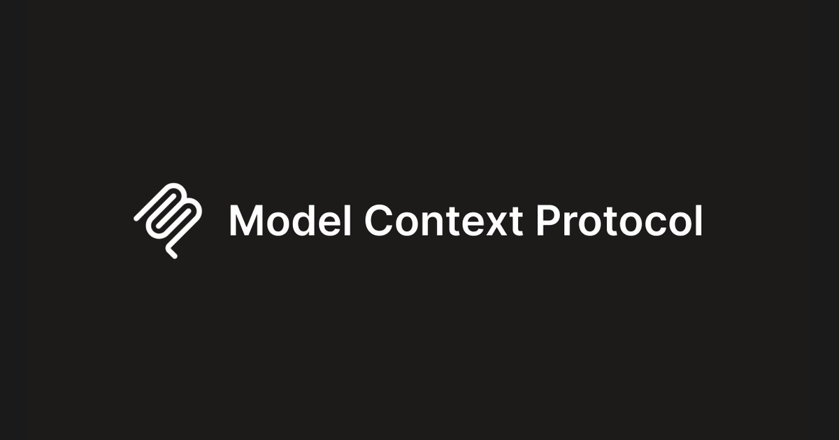The official Model Context Protocol wordmark, a white looping ribbon logo beside the words Model Context Protocol, on a near black background.